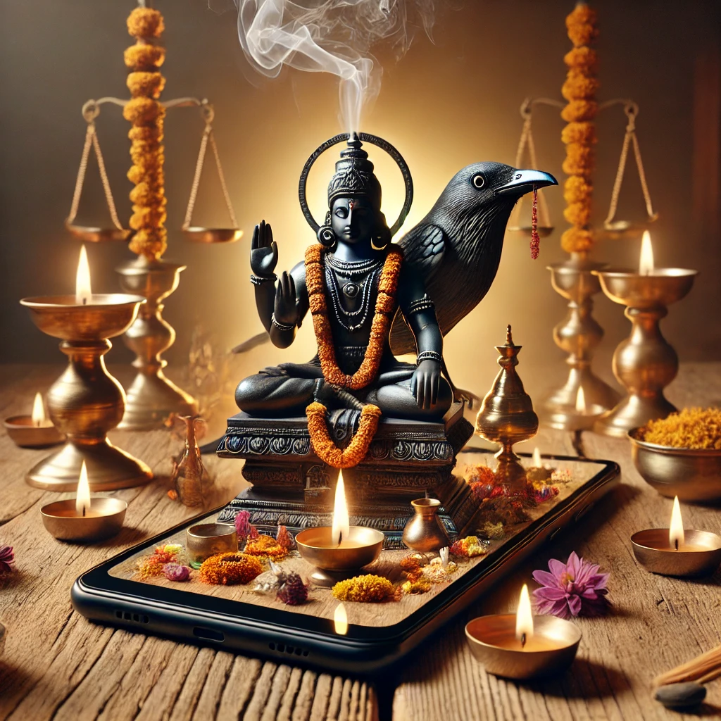 Live Shani Pooja witness on smartphone
